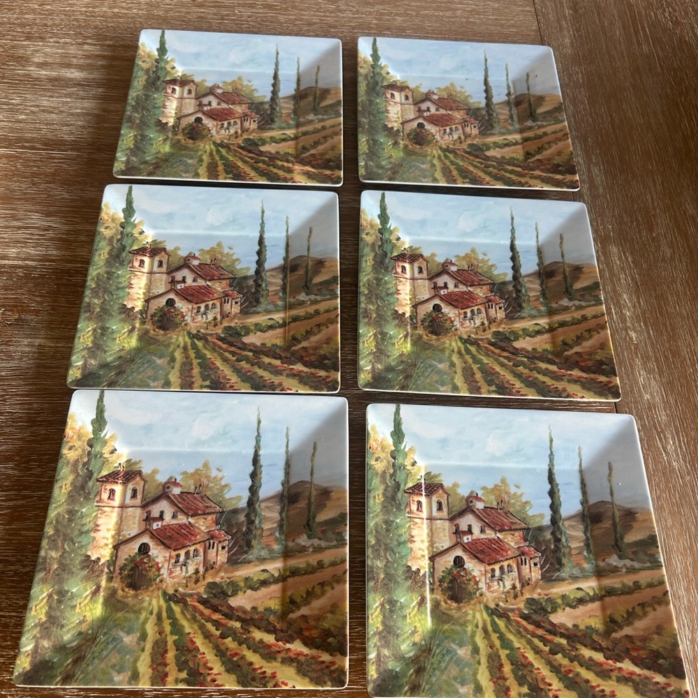 Set of 6 Merritt Melamine Appetizer/ Salad/ Dessert Plates